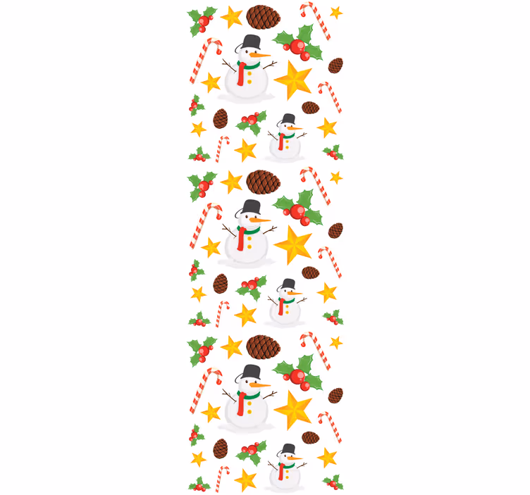 Juhlava lumiukkokuvio joulutapetti - Tenstickers