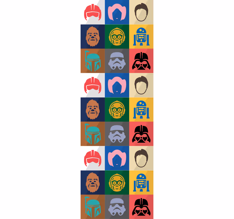 Ikoninen hahmoruudukko taide tapetti - Tenstickers