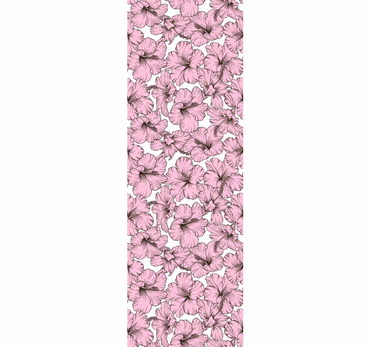 Hibiscus-kukka-asetelma kukkatapetti - Tenstickers