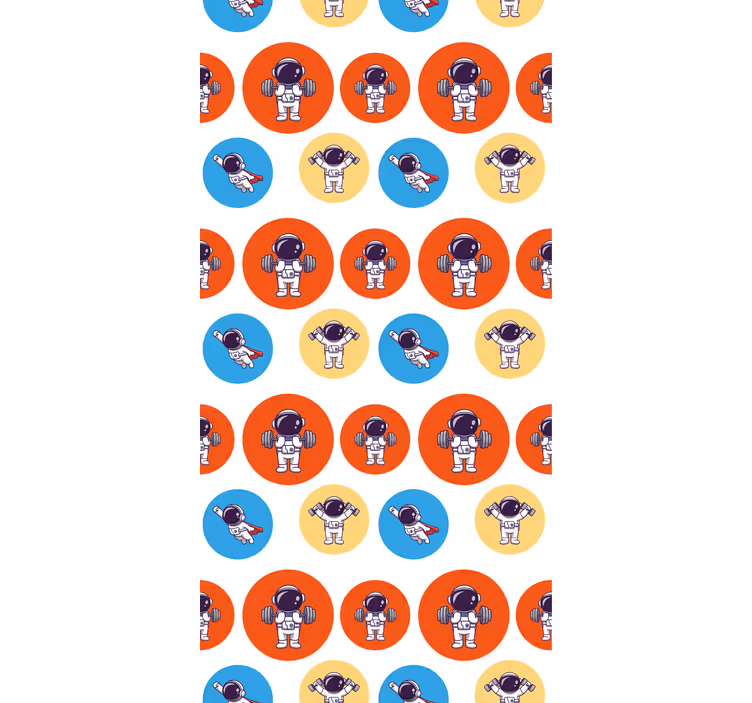 Hauska astronauttikuvio lastenhuoneen tapetti - Tenstickers