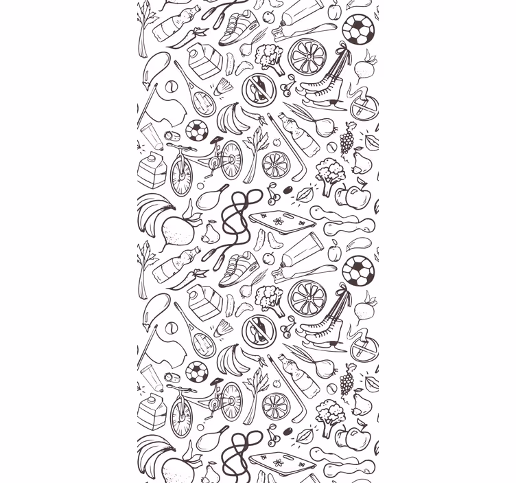 Eklektinen doodle-sarja taide tapetti - Tenstickers