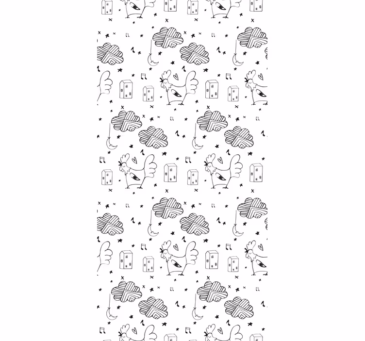 Kukko sarjakuva kuvio eläintapetti - Tenstickers