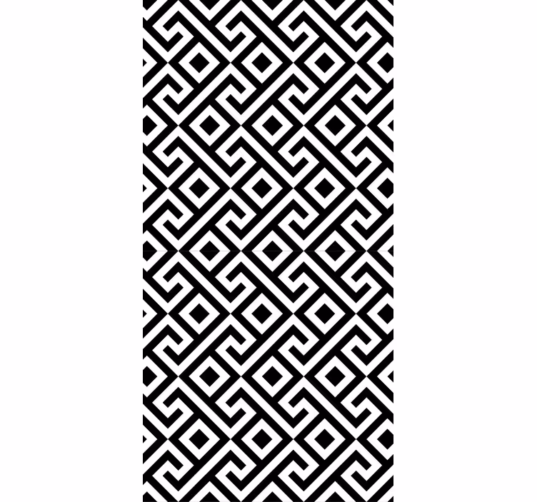 Mustavalkoinen monimutkainen geometrinen kuvio olohuone tapetit - Tenstickers