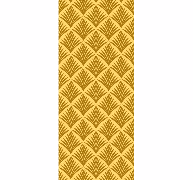 Art deco kultaiset lehdet laatta tapetti - Tenstickers