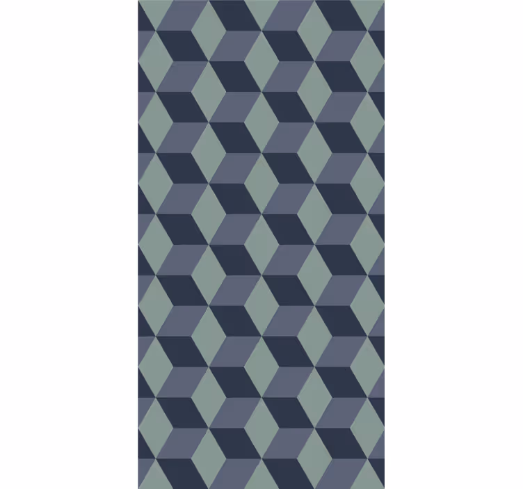 3d kuutiot kuvio geometrinen tapetti - Tenstickers
