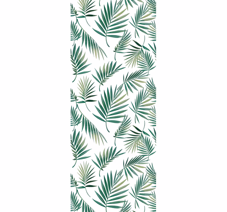 Skandinaavinen design vihreä lehtikuvio makuuhuoneen tapetti - Tenstickers