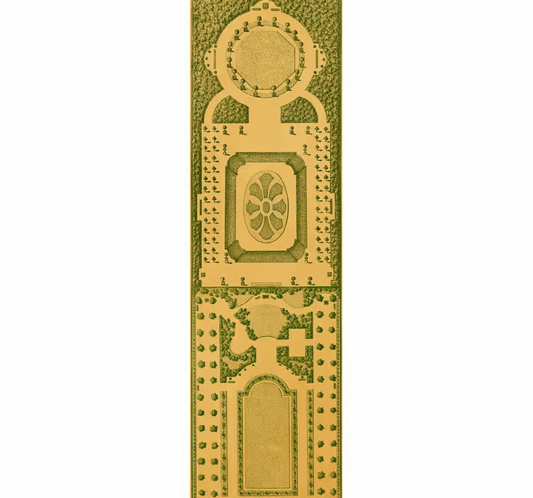 Art deco vihreä ja kultainen kuvio abstrakti tapetti - Tenstickers