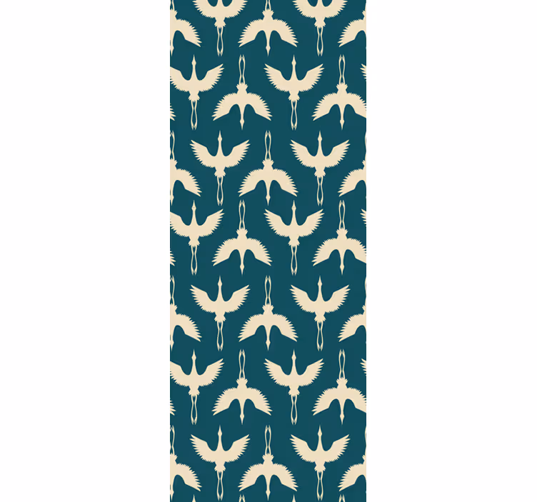 Valkoinen art deco haikarakuvio olohuone tapetit - Tenstickers