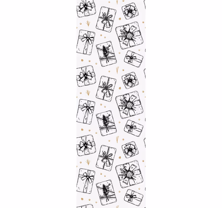 Lahja rusetin kuvioita joulutapetti - Tenstickers