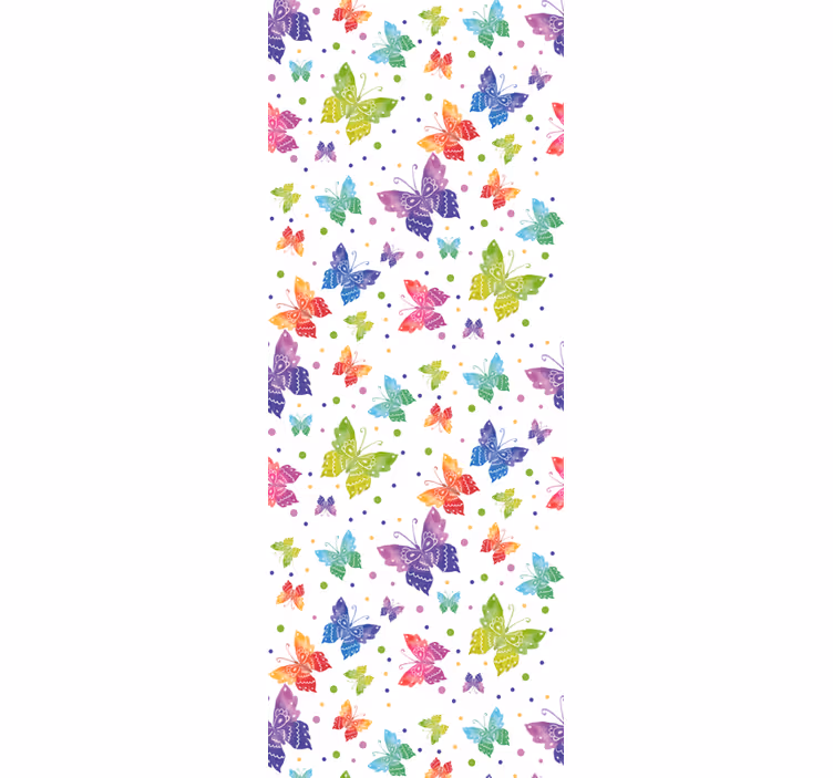 Sateenkaariperhoskuvio lastenhuoneen tapetti - Tenstickers