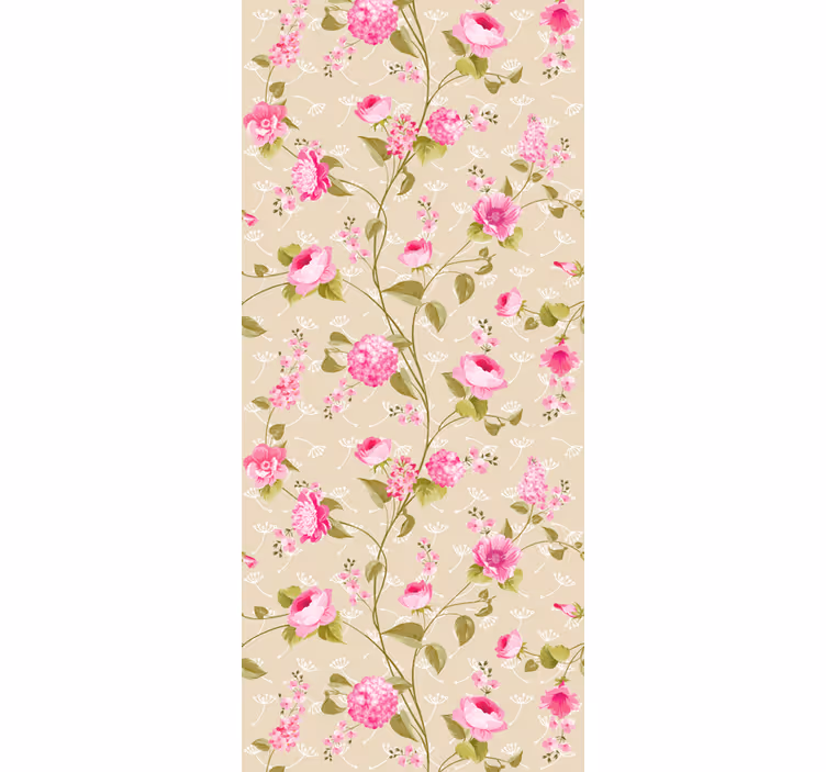 Beige ruusukuvio kukkatapetti - Tenstickers