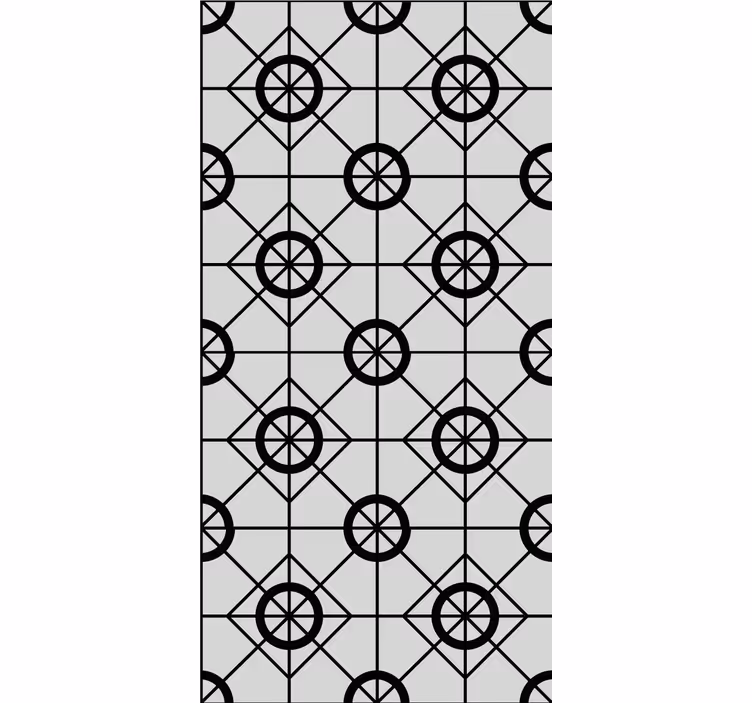 Geometrinen musta kuvio laattatapetti - Tenstickers