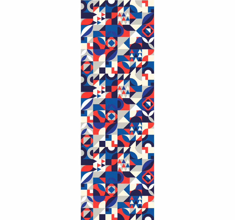Sinisten kuvioiden fuusio geometrinen tapetti - Tenstickers