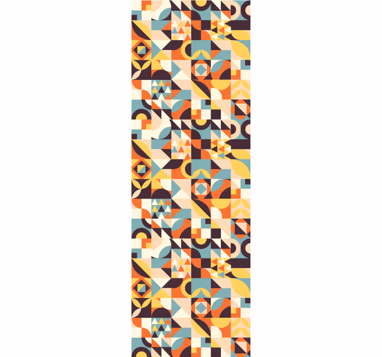 Retrovärinen mosaiikki geometrinen tapetti - Tenstickers