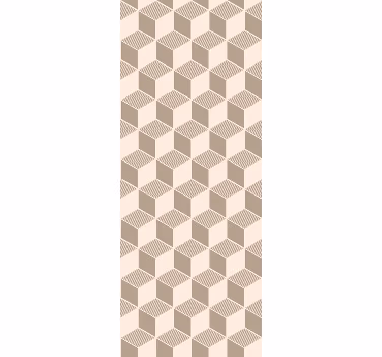 Tyylikäs kuutiokuvio geometrinen tapetti - Tenstickers