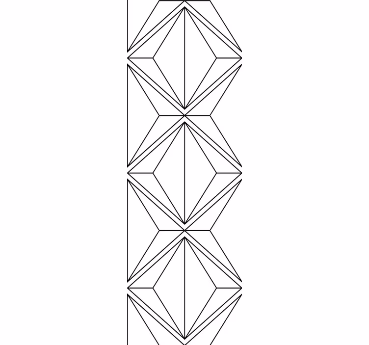 Geometrinen kuvio mustavalkoinen neliökuvioinen tapetti - Tenstickers