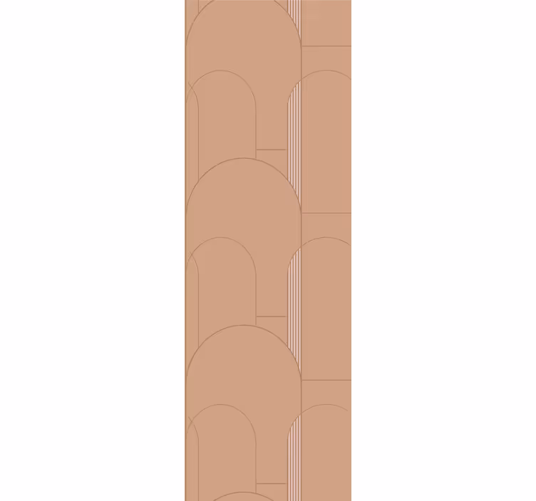 Terrakotta geometrinen pyöreä kuvio Ympyrät tapetti - Tenstickers