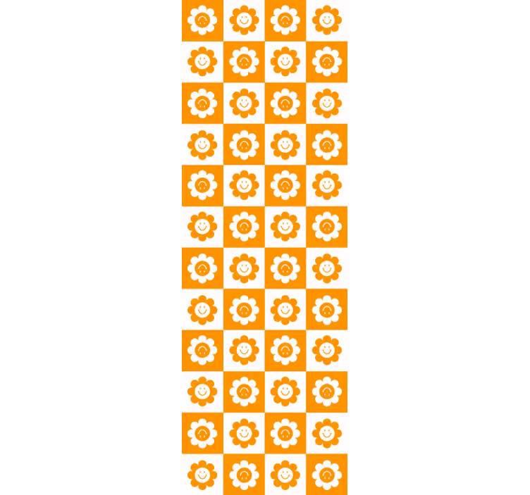 Hymyilevä kukkakuvio kukkatapetti - Tenstickers