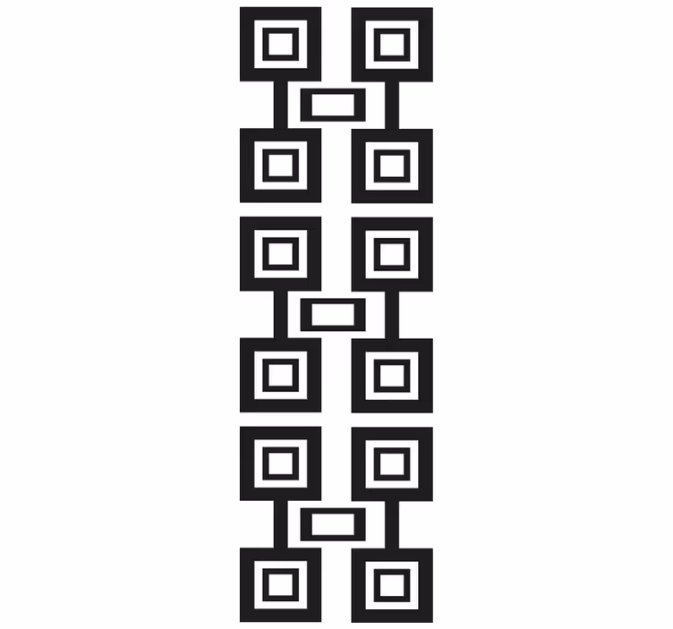 Mustavalkoinen neliöasetelma geometrinen tapetti - Tenstickers