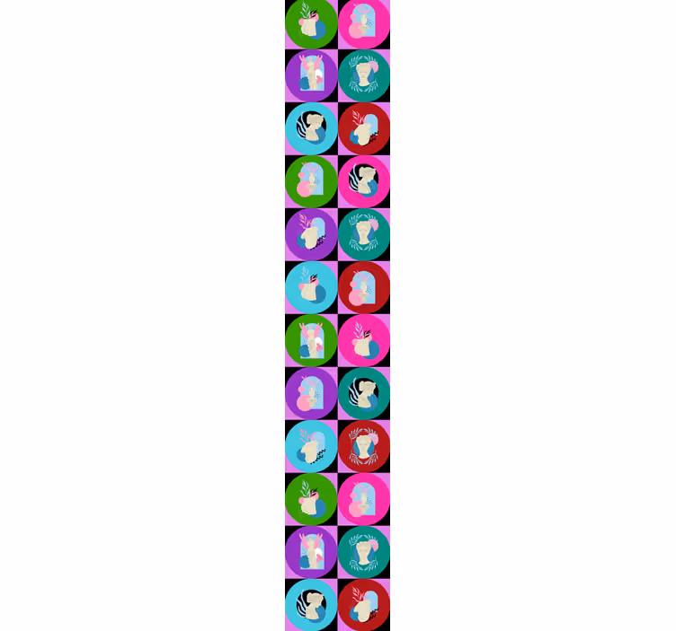Vaporwaven ympyrät ja patsaat taide tapetti - Tenstickers