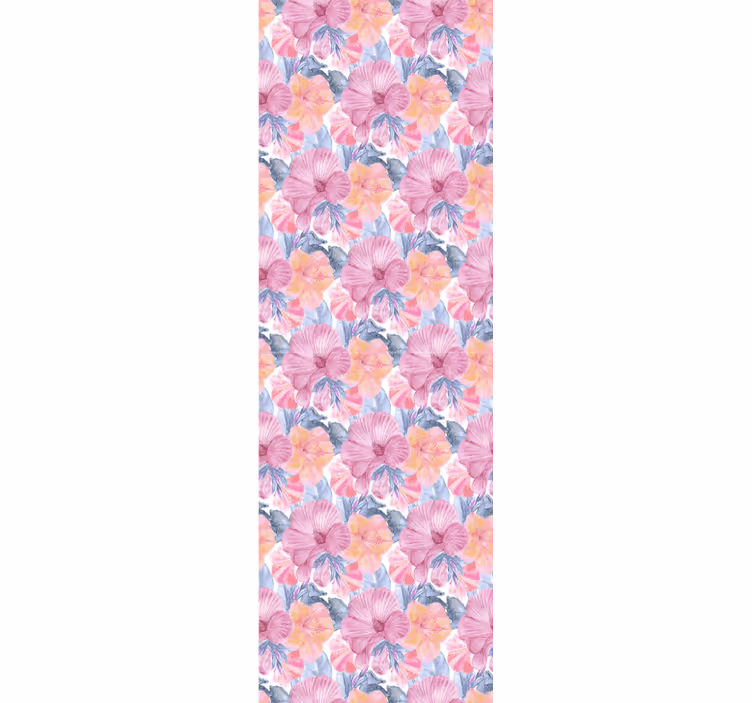 Akvarelli mallow kukallinen tapetti - Tenstickers