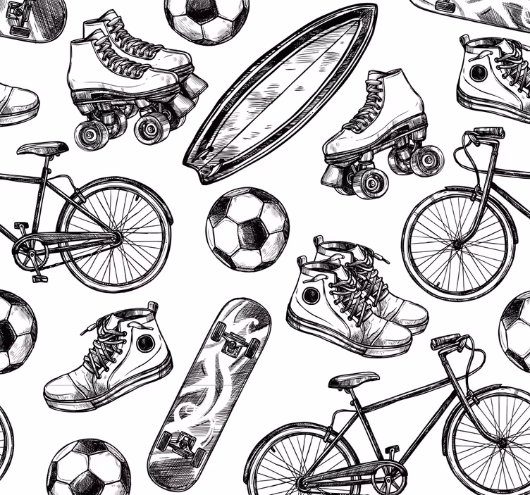 Urheilupiirrokset Muut vintagetapetit - Tenstickers
