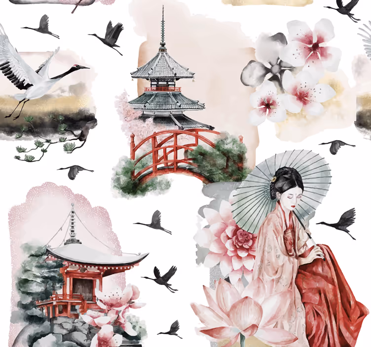 Japan tyylikäs sängynpääty - Tenstickers
