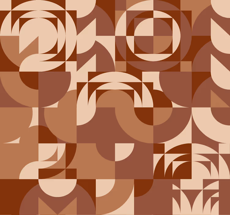 Abstrakti geometrinen muotoilu terrakotta tapetti - Tenstickers