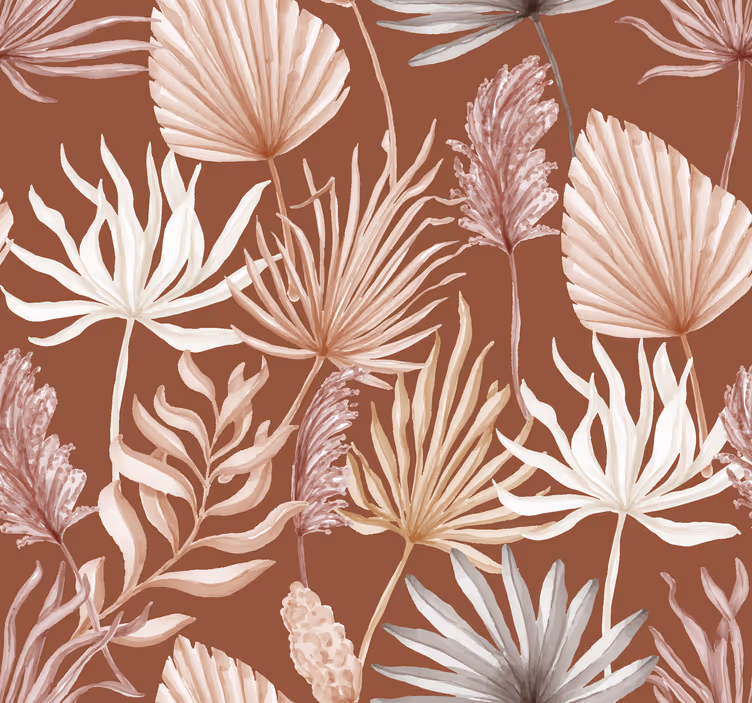 Monsteran lehdet terrakotta tapetti - Tenstickers