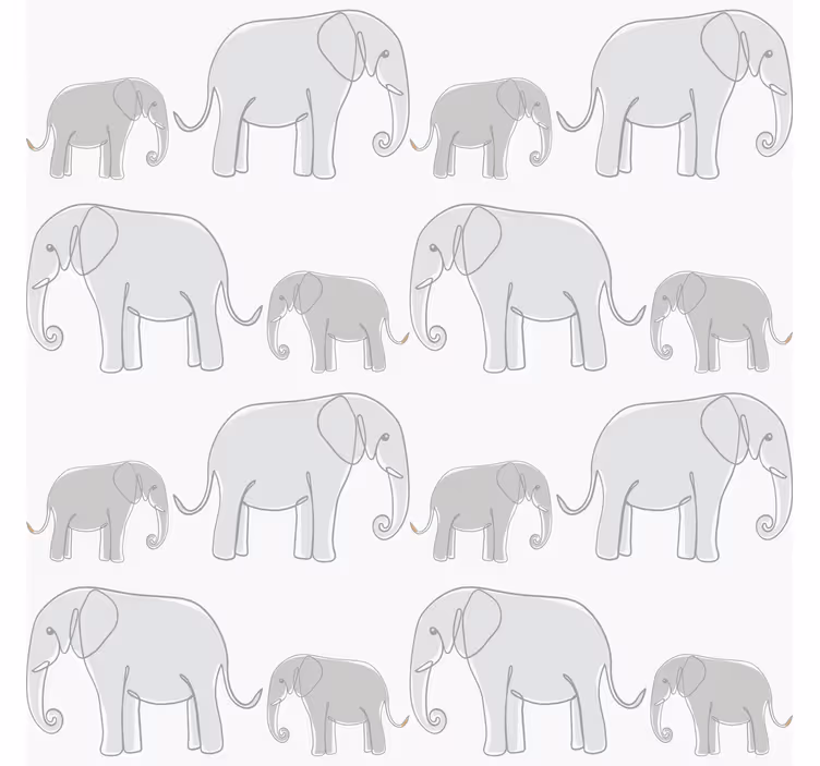 Minimalistiset norsut lastenhuoneen tapetti - Tenstickers