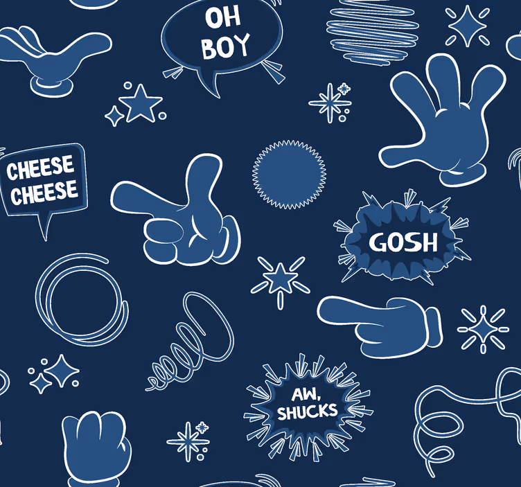 Koominen tyyli Tummansininen tapetti - Tenstickers