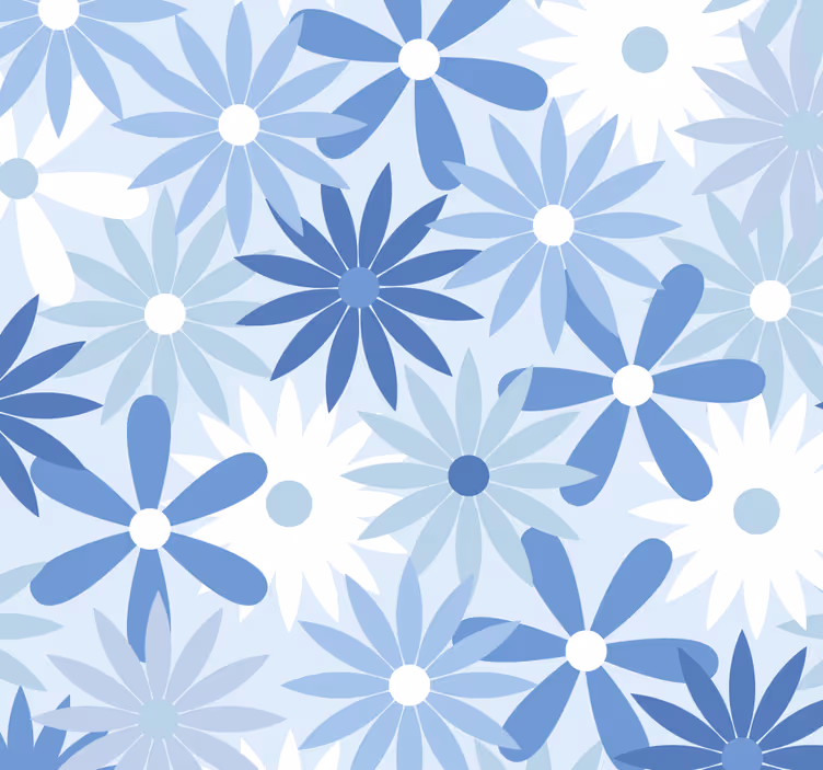 Kukka-geometrinen fuusio kukkatapetti - Tenstickers