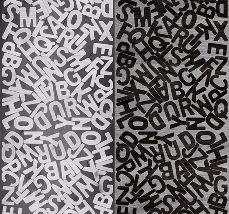 Aakkosten kaaos teksti tapetti - Tenstickers