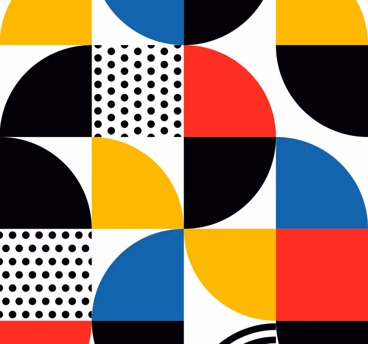 Geometristen ympyröiden fuusio geometrinen tapetti - Tenstickers