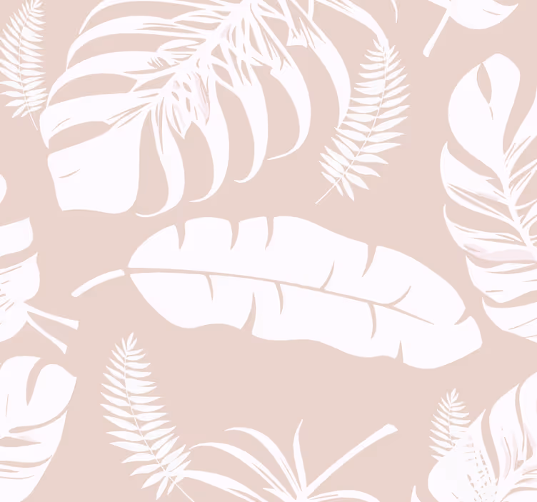 Banaanin lehtiä beige tapetti - Tenstickers