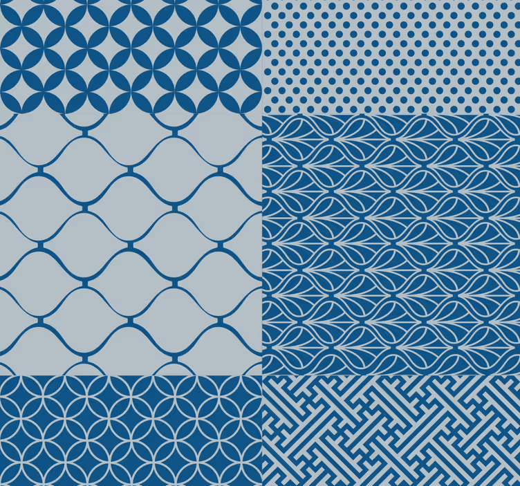 Geometristen kuvioiden leikki laatta tapetti - Tenstickers