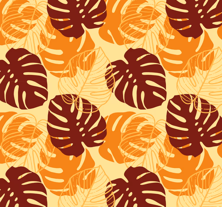 Trooppinen monstera kuvio lehti tapetti - Tenstickers