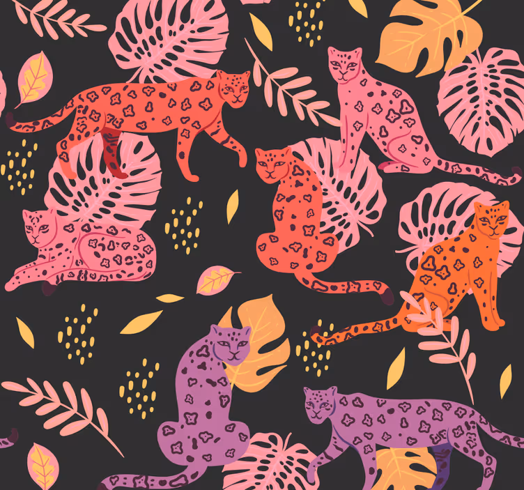Trooppinen fauna-aihe eläintapetti - Tenstickers