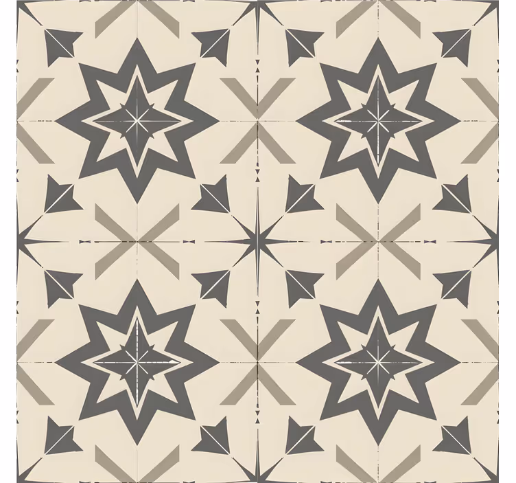 Beige tähtikirkas muotoilu laatta tapetti - Tenstickers