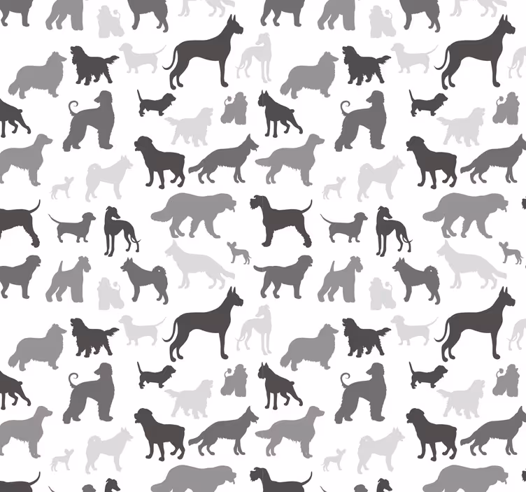 Mustan koiran siluettikuvio makuuhuoneen tapetti - Tenstickers
