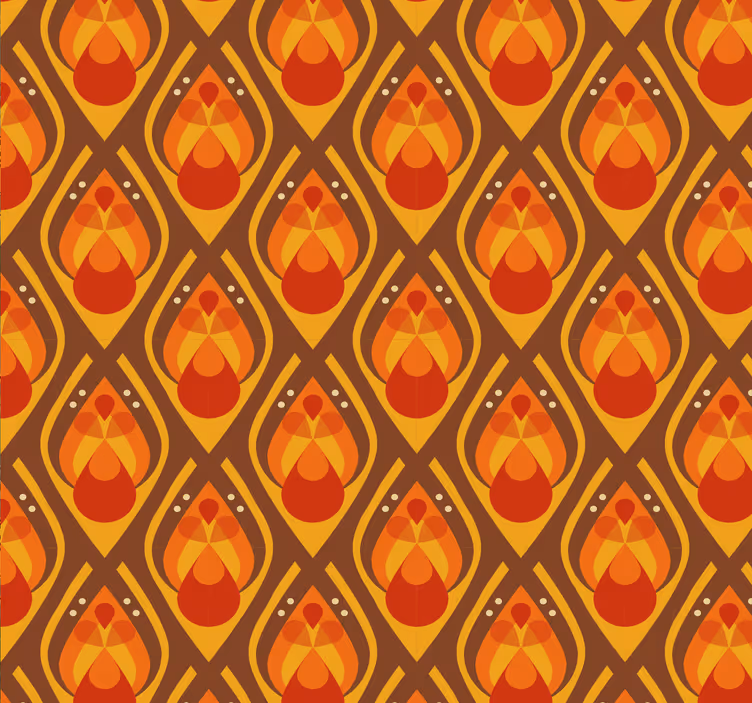 70-luvun geometriset kuvat Ympyrät tapetti - Tenstickers