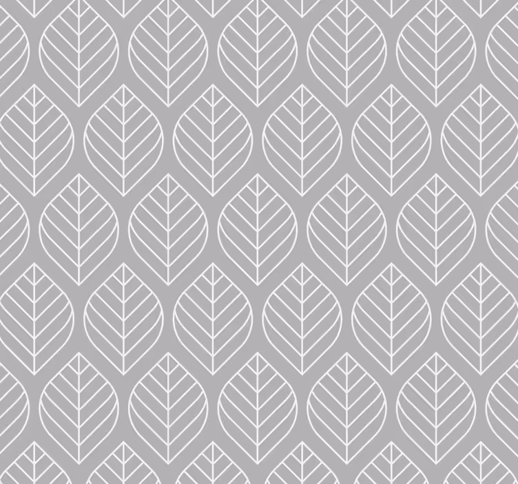 Scandic leaf tyyli vaaleanharmaa modernit tapetit - Tenstickers
