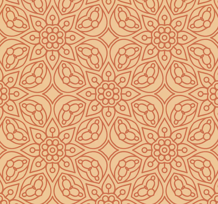 Vintage mandala elementtejä kukkatapetti - Tenstickers