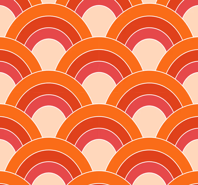 Geometriset terälehdet groovy kuvio taide tapetti - Tenstickers