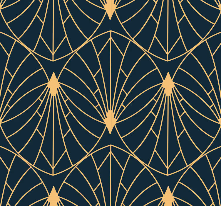 Art deco ohut vuorattu kuvio abstrakti tapetti - Tenstickers
