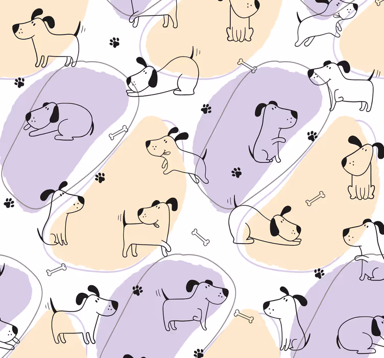 Koiran pohjoismainen kuviointi koira tapetti - Tenstickers