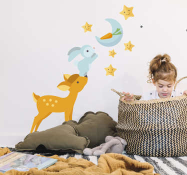 Eläimet tavoittavat kuun seinätarra