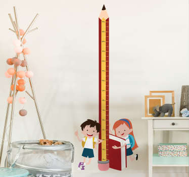 Kouluaiheinen pituusmitta sisustustarra