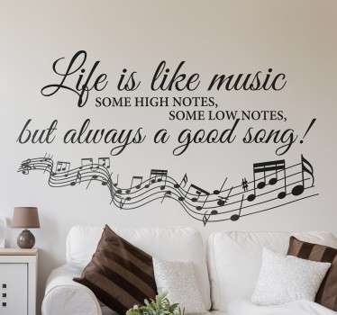 Life Is Like Music Sisustustarra