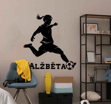 Muokattava jalkapallo sisustustarra tytölle